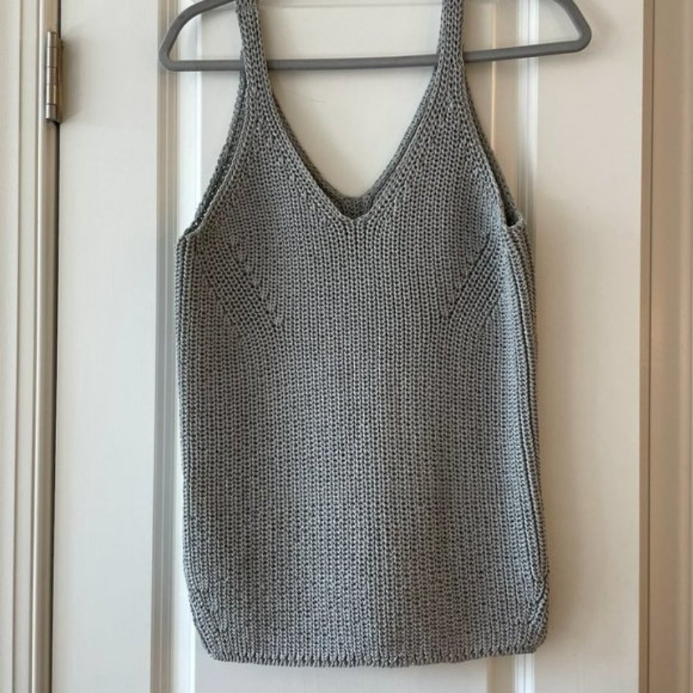 Reiss Luxe Knit Grey Vneck Tank
